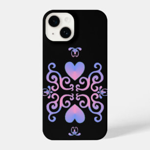 Funda Para iPhone 14 Corazón arcoiris y Lily