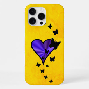 Funda Para iPhone 16 Pro Max Corazón arcoiris y mariposa