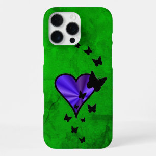 Funda Para iPhone 16 Pro Max Corazón arcoiris y mariposa