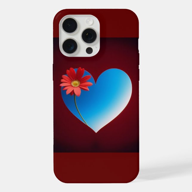 Funda Para iPhone Corazón azul (Reverso )