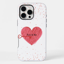 Funda Para iPhone 16 Pro Max Corazón blanco rojo lindo Día de San Valentín mode