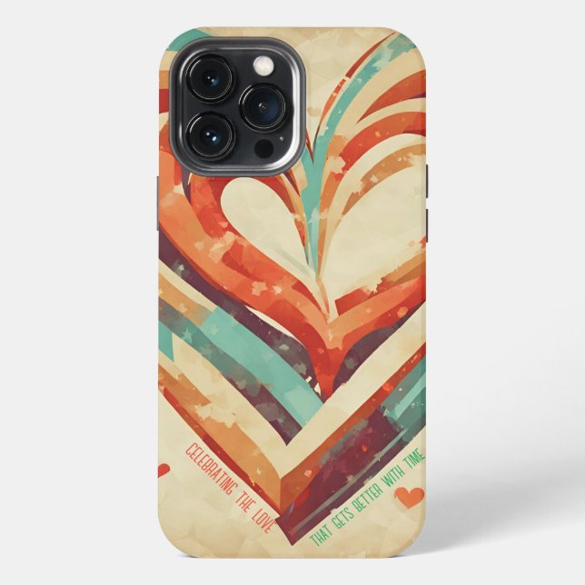 Funda Para iPhone Corazón con Estilo Retro (Reverso )