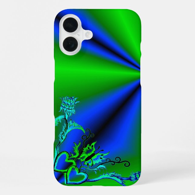 Funda Para iPhone Corazón con Flor y Mariposa (Reverso )