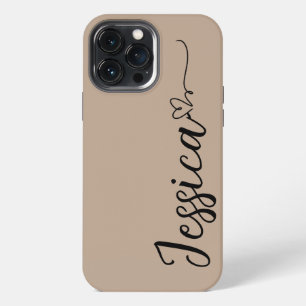 Funda Para iPhone 13 Pro Max Corazón con nombre personalizado en letra cursiva