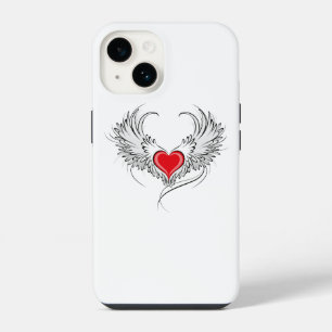 Funda Para iPhone 14 Corazón de Ángel Rojo con alas