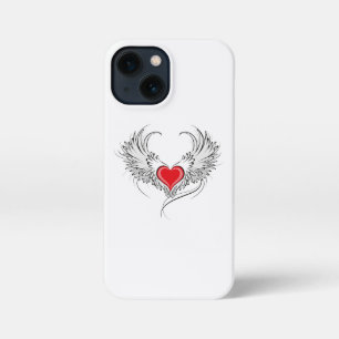 Funda Para iPhone 13 Mini Corazón de Ángel Rojo con alas