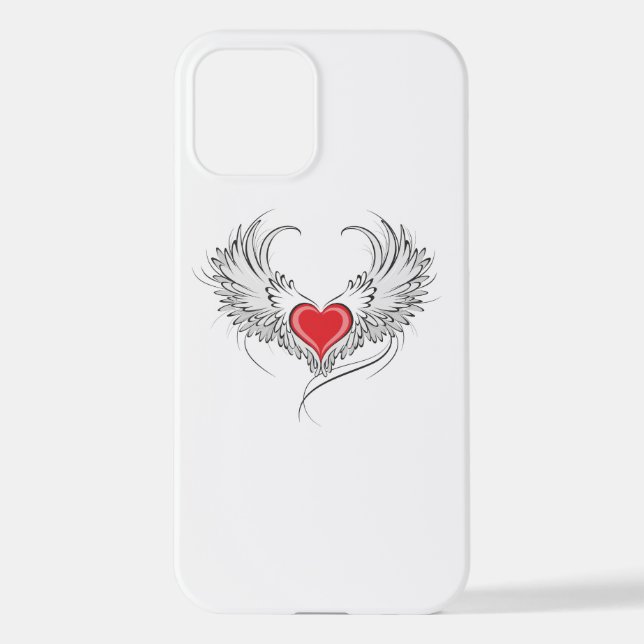 Funda Para iPhone Corazón de Ángel Rojo con alas (Reverso )