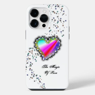 Funda Para iPhone 14 Pro Max Corazón de Arcoíris con Estrellas, La Magia del Am