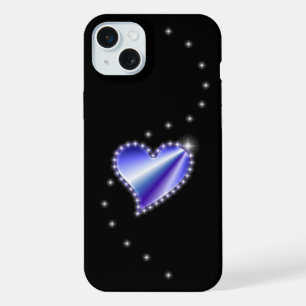 Corazón de arcoiris morado con estrellas en negro