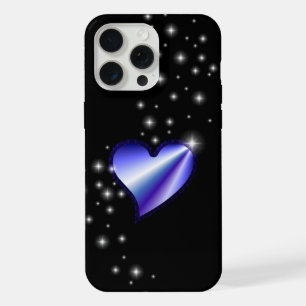Corazón de arcoiris morado con estrellas en negro