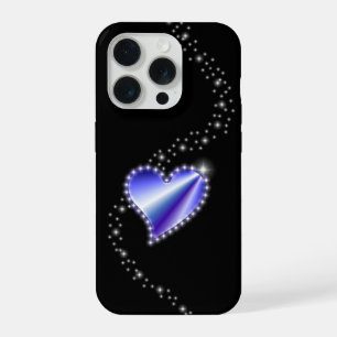 Corazón de arcoiris morado con estrellas en negro