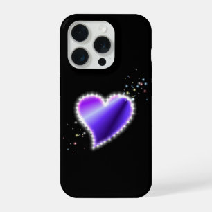 Corazón de Arcoíris Púrpura con Estrellas sobre ne