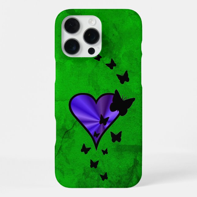 Funda Para iPhone Corazón de Arcoíris y Mariposa (Reverso )