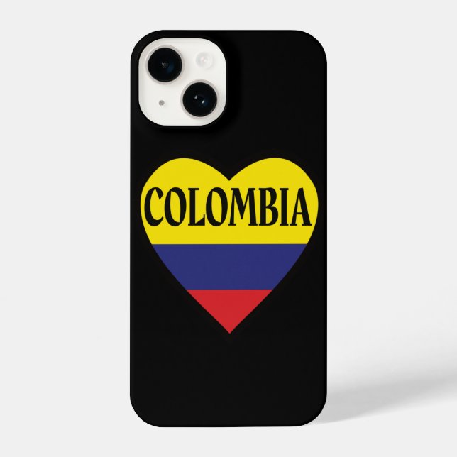 Funda Para iPhone Corazón de bandera de Colombia (Reverso )