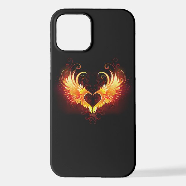 Funda Para iPhone Corazón de Fuego Ángel con Alas (Reverso )