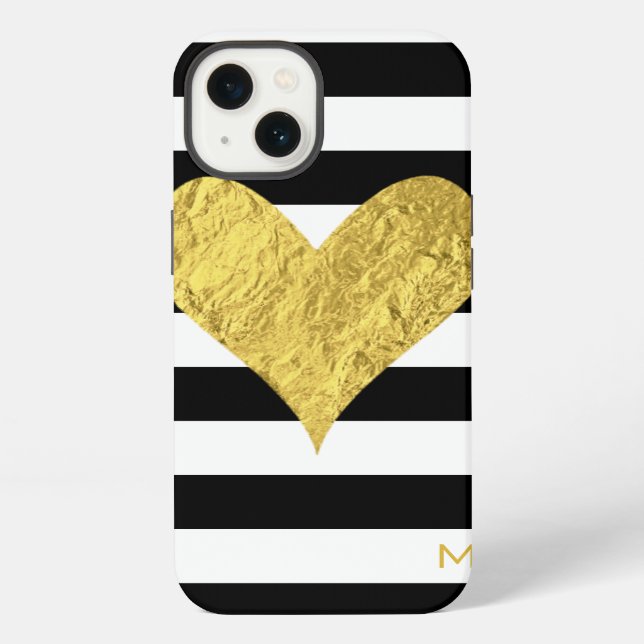 Funda Para iPhone Corazón de Hoja de Oro (Reverso )