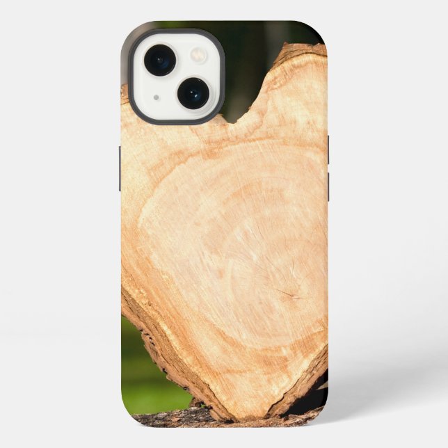 Funda Para iPhone corazón de madera (Reverso )