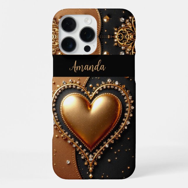 Funda Para iPhone Corazón Diamante Radiante  (Reverso )