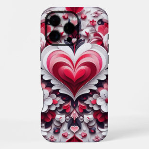 Funda Para iPhone 16 Pro Max Corazón el día de San Valentín floral y colorido