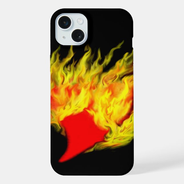 Funda Para iPhone Corazón en llamas (Reverso )