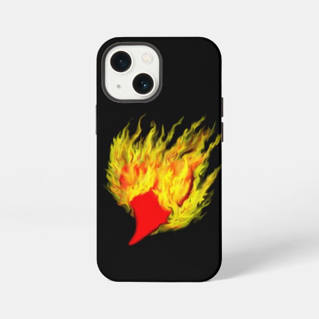Funda Para iPhone Corazón en llamas (Reverso )