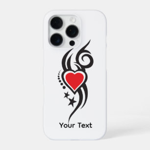 Funda Para iPhone 16 Pro Corazón Ornamental Vintage con Arte de Tatuaje Flo