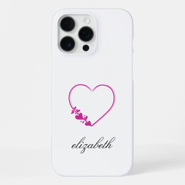 Funda Para iPhone corazón rojo con fondo blanco personalizado (Reverso )