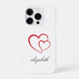 Funda Para iPhone 16 Pro corazón rojo con fondo personalizado