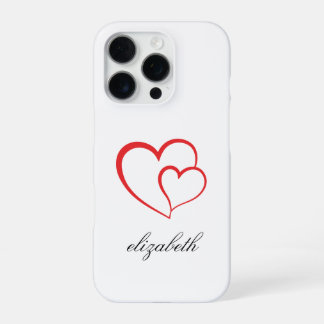 Funda Para iPhone 16 Pro corazón rojo con fondo personalizado