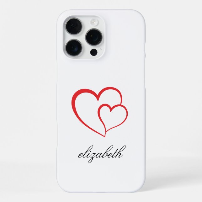Funda Para iPhone corazón rojo con fondo personalizado  (Reverso )