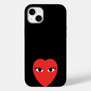 Funda Para iPhone 14 Plus Corazón Rojo Elegante y Lindo con Ojos 
