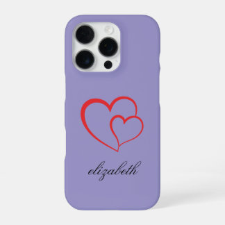 Funda Para iPhone 16 Pro corazón rojo forma colorido fondo personalizado 