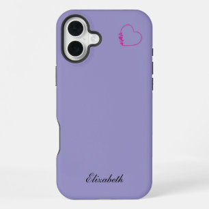 Funda Para iPhone 16 Plus corazón rojo forma colorido fondo personalizado 