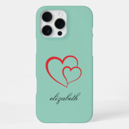 Funda Para iPhone 16 Pro Max corazón rojo forma colorido fondo personalizado 