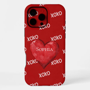 Funda Para iPhone 16 Pro Max Corazón Rojo XOXO