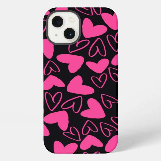 Funda Para iPhone Corazones (Reverso )