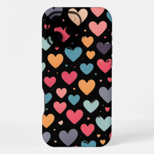 Funda Para iPhone 16 Pro Max Corazones coloridos día de San Valentín