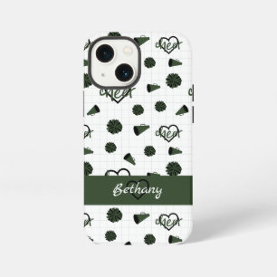 Funda Para iPhone 13 Mini Corazones de alegría verde bosque, borlas, megáfon