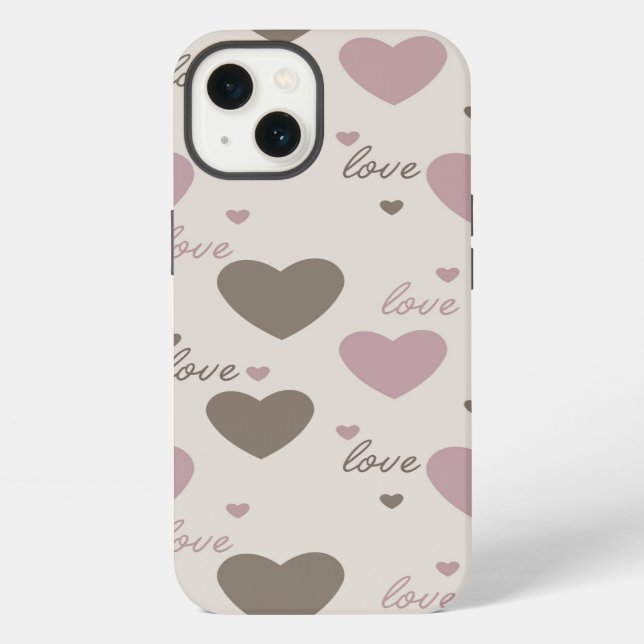 Funda Para iPhone Corazones de Amor (Reverso )