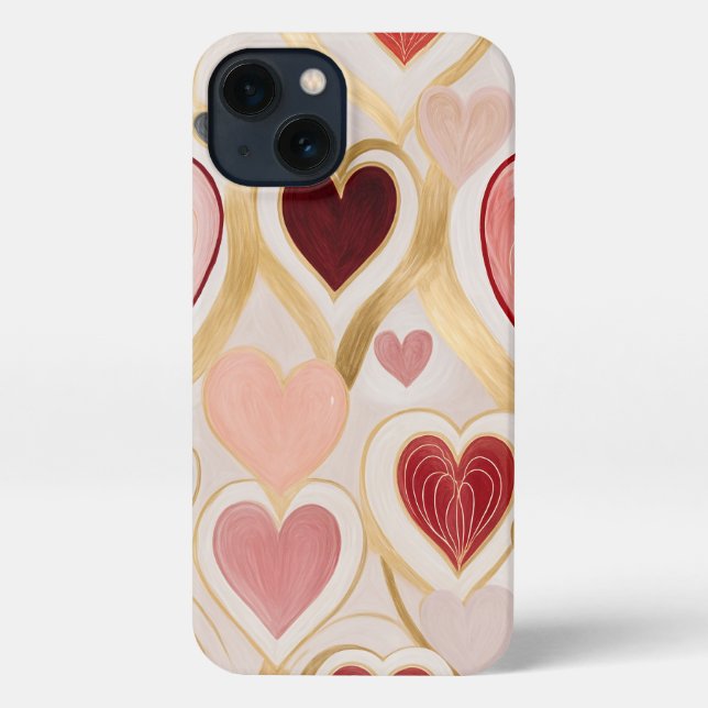 Funda Para iPhone Corazones de amor (Reverso )