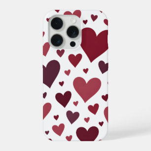 Corazones de Borgoña y Rosa sobre Blanco