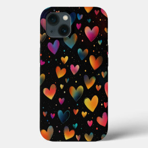 Corazones de Colores de Arcoíris Galaxia Fondo Neg