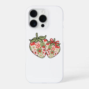 Funda Para iPhone 16 Pro Corazones de fresa de arte cutáneo