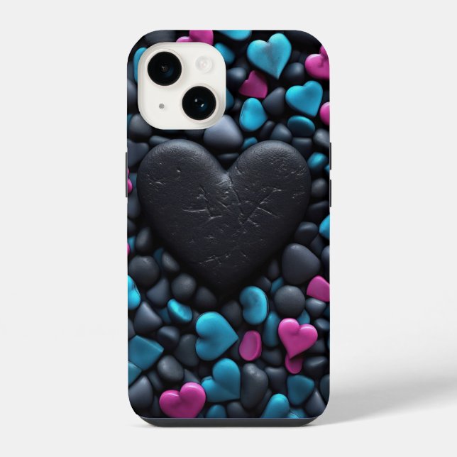 Funda Para iPhone Corazones de piedra (Reverso )