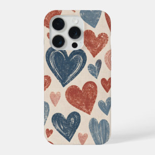 Corazones de Terracota y Azul Marino Rústico sobre