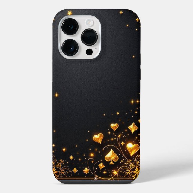 Funda Para iPhone Corazones Estelares de Lujo (Reverso )