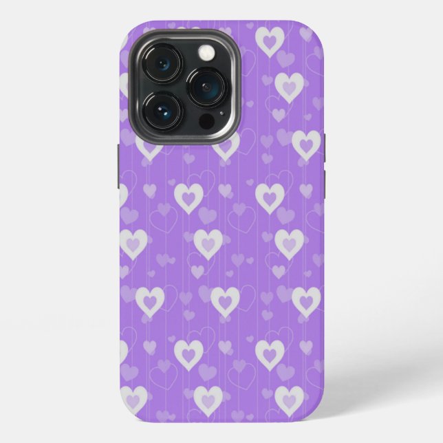 Funda Para iPhone Corazones púrpuras (Reverso )
