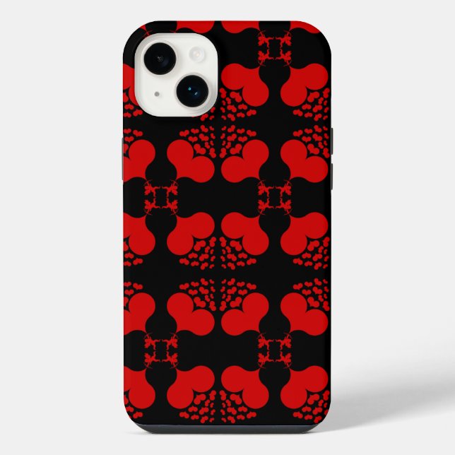 Funda Para iPhone Corazones rojos disparos múltiples (Reverso)