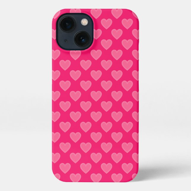 Funda Para iPhone Corazones rosados (Reverso )