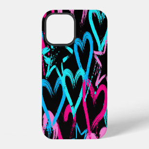 Funda Para iPhone 12 Corazones y estrellas brillantes, patrón sin fisur